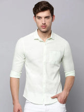 Men Green Solid Casual Shirt-LARALILEN-3135-Green